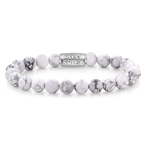 Bracelet Rebel & Rose Blanc Vierge - 8mm L+, Homme RR-80066-S-LL