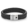 Bracelet Rebel & Rose Plaid Full Metal Noir Mat 15mm L, Homme RR-M0032-S-L