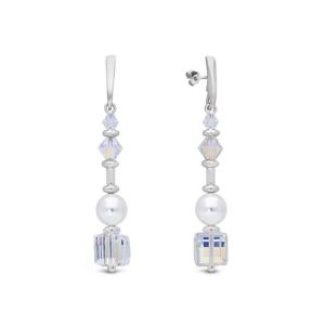 Boucles d'oreilles Spark Hibiscus cristal autrichien sur argent A0396AB