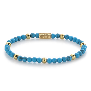 Bracelet Rebel & Rose Turquoise Delight - 4 mm plaqué or jaune 18 ct S, Femme RR