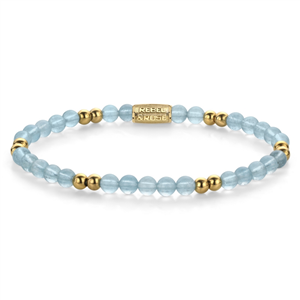 Bracelet Rebel & Rose Mix Aigue marine - 4mm - Plaqué or jaune 18 ct S, Femme RR