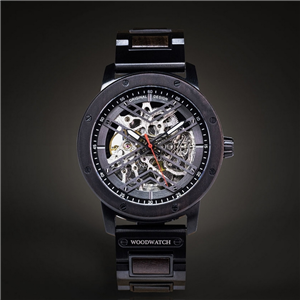 Montre WOODWATCH Automatic Heroic Dark Soil Chacate Preto WW-HR-DS