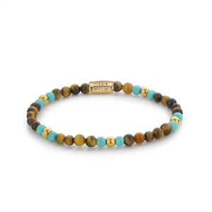 Bracelet Rebel & Rose Mix Tiger Turquoise - 4mm - Plaqué ionique 18 ct S, Femme