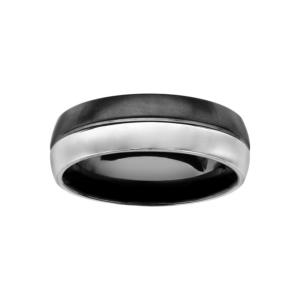 Bague Thabora homme acier argenté et noir T167790-62