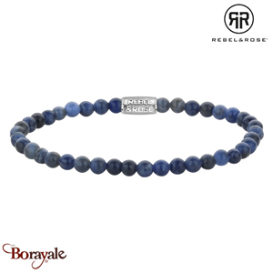 Bracelet Rebel & Rose Bleu nuit - 4mm M, Unisex RR-40130-S-M
