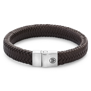 Bracelet Rebel & Rose Chevrons Full Metal Marron Mat M, Homme RR-M0022-S-M