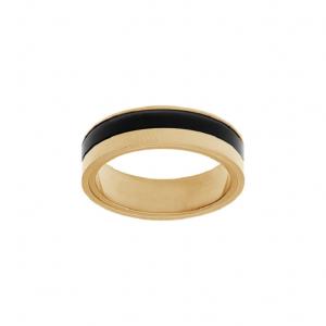 Bague Thabora homme acier PVD doré et noir T160586J-60