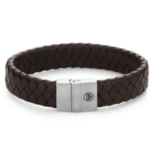 Bracelet Rebel & Rose Plaid Full Metal Marron Mat 15mm L, Homme RR-M0034-S-L