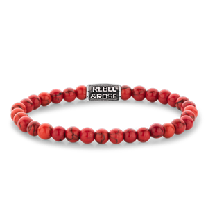 Bracelet Rebel & Rose Délice Rouge Vintage - 6mm M, Homme RR-60118-V-M