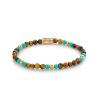 Bracelet Rebel & Rose Mix Tiger Turquoise - 4mm - Plaqué ionique 18 ct S, Femme