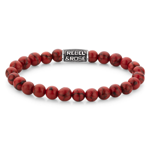 Bracelet Rebel & Rose Délice Rouge Vintage - 8mm L, Homme RR-80099-V-L