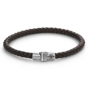 Bracelet Rebel & Rose Full Metal Simple Rond Marron M, Homme RR-M0041-S-M