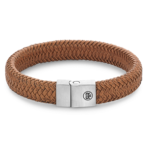 Bracelet Rebel & Rose Chevrons Full Metal Cognac Mat M, Homme RR-M0024-S-M