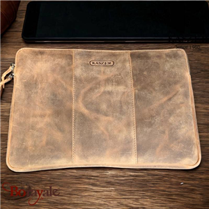 Housse tablette - ordinateur KASZER Oregon en cuir de vachette pleine fleur marr