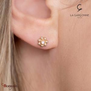 Boucles d'oreilles diamant et plaqué or « Pure Essentielle » La Garçonne  Diamant